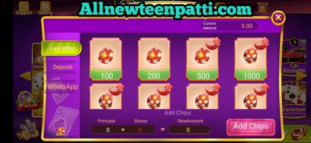 Teen Patti Live Add Cash