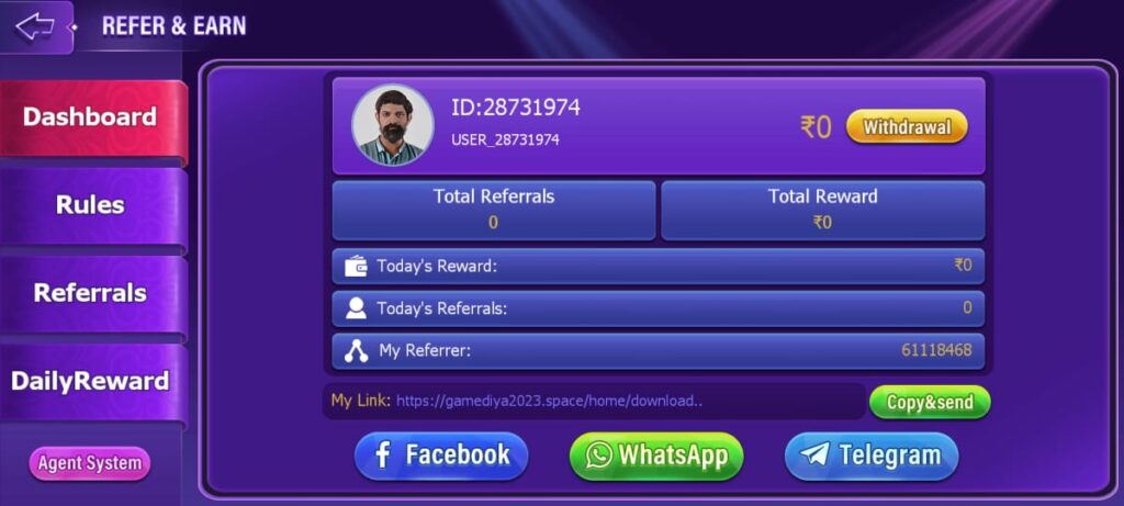 Teen Patti Diya Refer And Earn